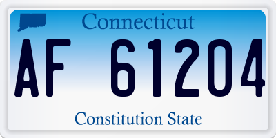 CT license plate AF61204