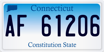 CT license plate AF61206