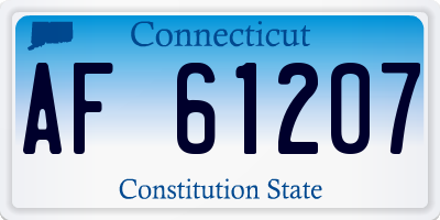 CT license plate AF61207