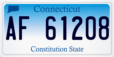 CT license plate AF61208