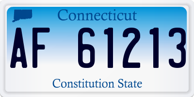 CT license plate AF61213