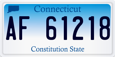 CT license plate AF61218