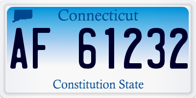 CT license plate AF61232