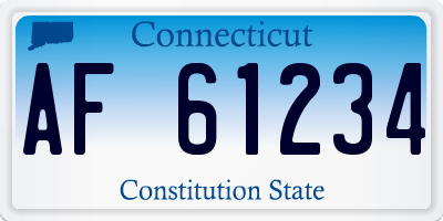 CT license plate AF61234