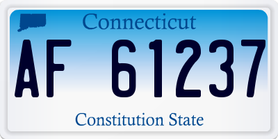 CT license plate AF61237