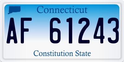 CT license plate AF61243