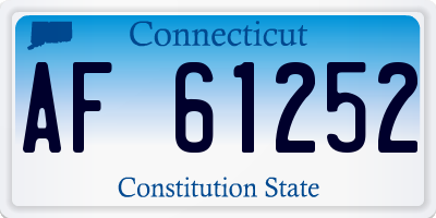 CT license plate AF61252