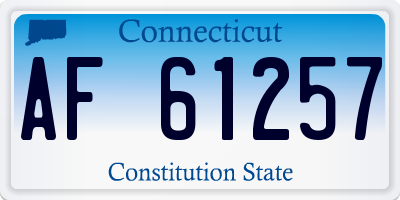 CT license plate AF61257