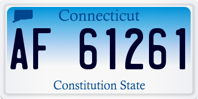 CT license plate AF61261