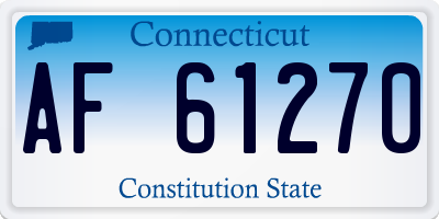 CT license plate AF61270