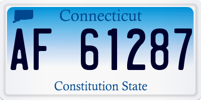 CT license plate AF61287