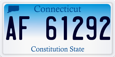 CT license plate AF61292