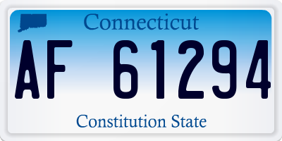 CT license plate AF61294