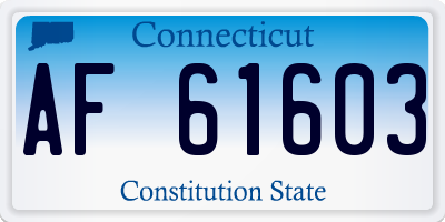 CT license plate AF61603