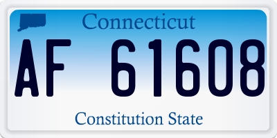 CT license plate AF61608