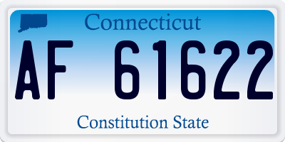 CT license plate AF61622