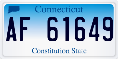 CT license plate AF61649
