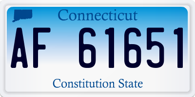 CT license plate AF61651