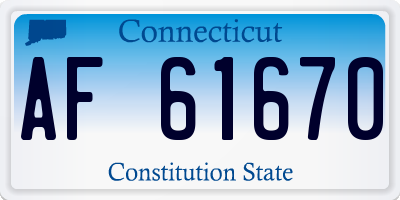 CT license plate AF61670