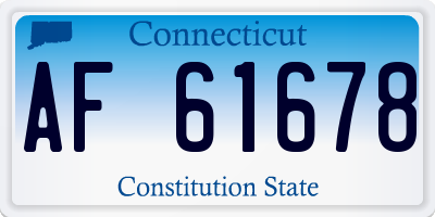 CT license plate AF61678