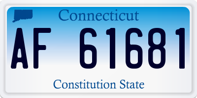 CT license plate AF61681