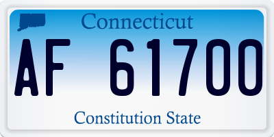 CT license plate AF61700