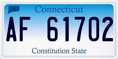 CT license plate AF61702