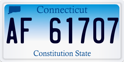 CT license plate AF61707