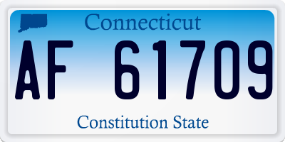 CT license plate AF61709