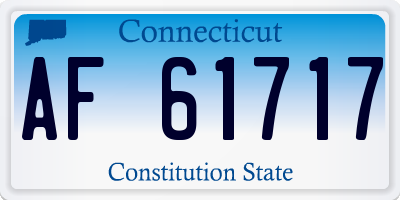 CT license plate AF61717