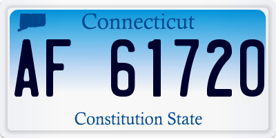CT license plate AF61720