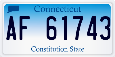 CT license plate AF61743