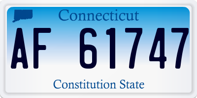 CT license plate AF61747