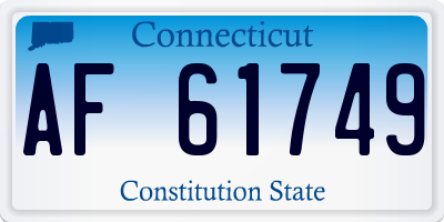 CT license plate AF61749