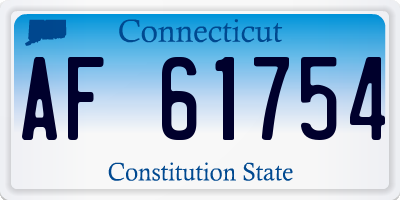 CT license plate AF61754
