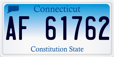 CT license plate AF61762