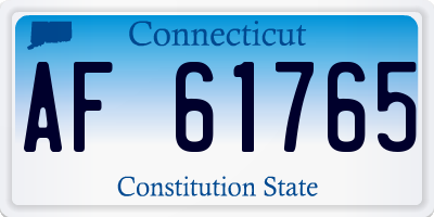 CT license plate AF61765