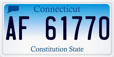 CT license plate AF61770