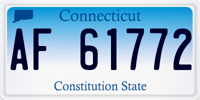 CT license plate AF61772