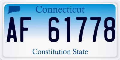 CT license plate AF61778
