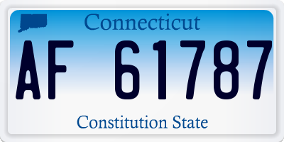 CT license plate AF61787