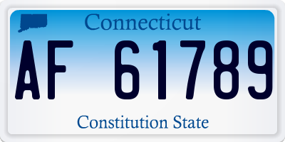CT license plate AF61789