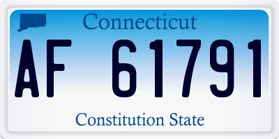 CT license plate AF61791