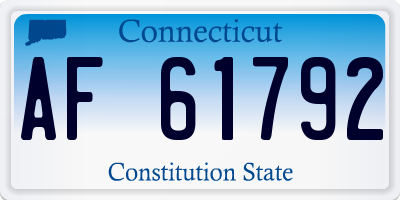 CT license plate AF61792