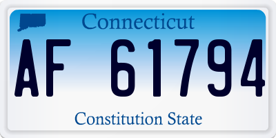 CT license plate AF61794