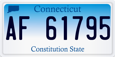 CT license plate AF61795