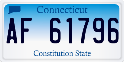 CT license plate AF61796