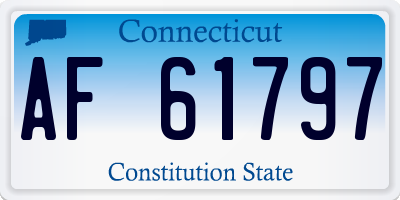 CT license plate AF61797