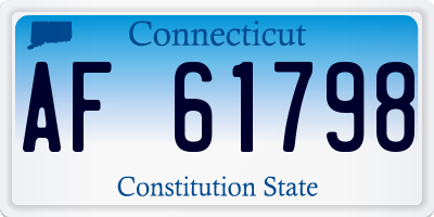 CT license plate AF61798