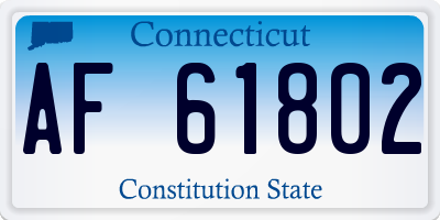 CT license plate AF61802